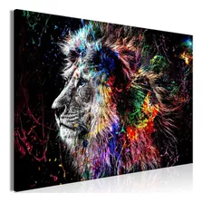 Canvas | Mega Cuadro Decorativo | Leon Abstracto | 140x90 Color Color Splashes