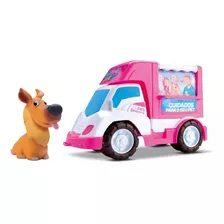 Van Pet Shop Rosa Pet Care Delivery Com Cachorro Samba Toys