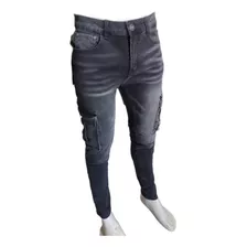 Pantalon Jeans Cargo Elasticado De Hombre (diseño Moda)