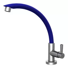 Torneira De Mesa Cozinha Bica Alta Movel Com Aerador Azul