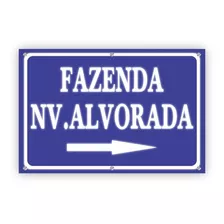 Placa Refletiva Personalizada De Chácara Fazenda Sítio 40x60