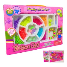 Kit De Miçangas Infantil Maletinha Bijuteria Pulseira Colar