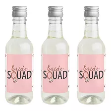 Bride Squad - Mini Pegatinas Para Botellas De Vino Y Champán