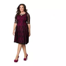 Vestidos Plus Size Midi Feminino Renda Moda Evangélica 