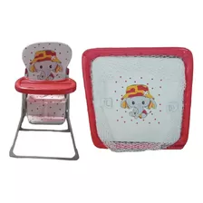 Combo Silla De Comer + Corral Corralito Para Bebes Niños 113