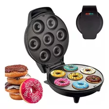 Maquina De Donuts Antiaderente Faz 7 Rosquinha 110 Cor Preta