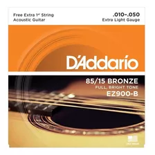 Encordoamento Para Violão Aço 010 D'ddario - Ez900 + Mi