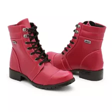 Botas Femininas Cano Curto Rasteira De Amarrar Confortavel