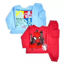 Kit 2 Conjunto Desenho Soft Infantil Menino Abrigo Inverno