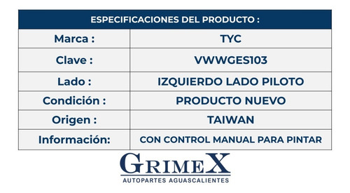 Espejo Gol/saveiro 2010-2011-2012-2013 C/control Manual Ore Foto 4