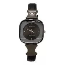 Reloj Pulsera Dama Mujer Analógico Malla Cuero Soho Ch211