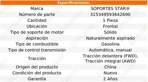 1) Soporte Motor Del Laser 2.0l 4 Cil Aut, Std 90/94 Foto 2