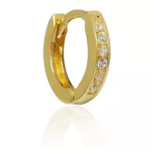 Piercing Argola De Ouro 18k Com Zircônias Hélix Cartilagem