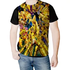 Camisa Camiseta De Animes Cavaleiros Do Zodíaco Cdz De Ouro