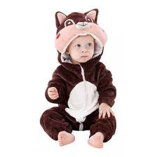 Macacão Fantasia Inverno Bebê Animais Esquilo