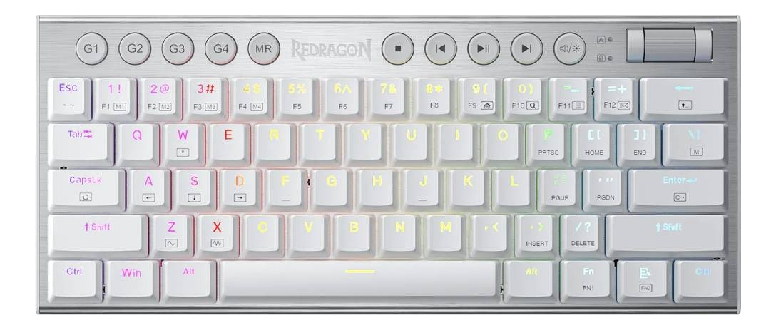 REDRAGON HORUS K632 MINI PRO BLANCO INALAMBRICO INGLES 