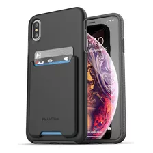 Funda Para iPhone XS Max, Negro/tarjetero/delgada