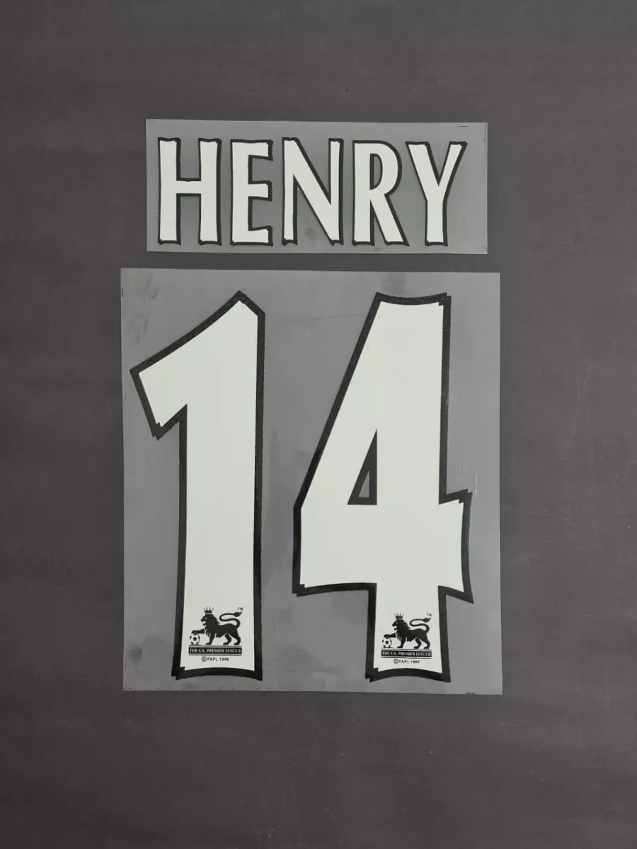 Kit Personalização Camisa Arsenal Fonte Barclays Henry 14