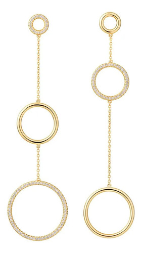 Brinco Hstern Círculos Simplechic De Ouro 18k E Diamantes Amarelo