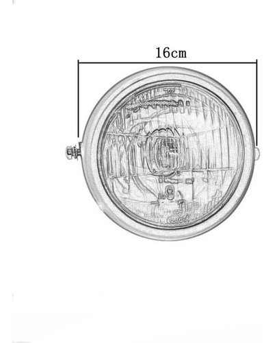 Farola Redonda Cafe Racer Metalica Cromada O Negra +aletas Foto 10
