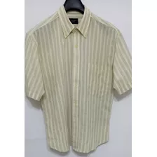 Camisa Sport De Hombre Mangas Cortas Amarilla Rayada Carven 