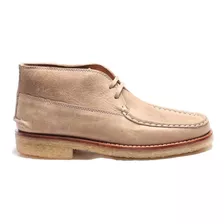 Bota Gamuza Goma Crepe Con Cordones Artesanal 