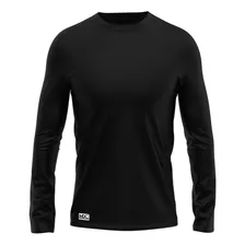 Camisa Manga Longa Masculina Proteção Uv 50+ Térmica Preto