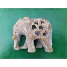 Escultura Indiana De Elefante Em Pedra Sabão De Goa India