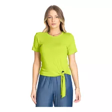 Blusa Com Amarração Em Laço Visco Tricot Rovitex Verde