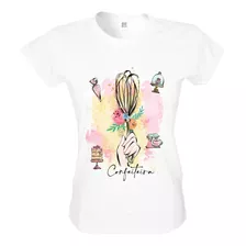 Camiseta Profissões Confeiteira Feminina Baby Look