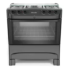 Fogão 5 Bocas Mueller Mesa De Inox Mfi5bb Preto Fosco Bivolt