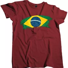 Camisa Masculina Bandeira Brasil Tinta