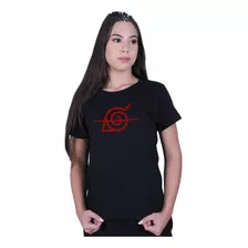 Camiseta Baby Look Feminina Naruto Anime Konoha Clã Camisa