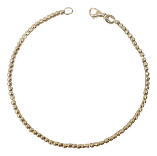 Pulseira Bolinhas Ouro Amarelo 18k 750 Feminina Delicada Amarelo 18.5 Cm