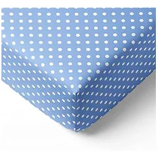 Bacati - Blue Pin Dots 100% Algodón Boys Universal Baby Cuna