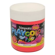 Tempera Playcolor Escolar Fluo Pote 300 Gs. Color Rojo Fluo