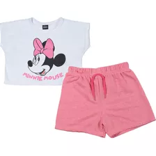 Conjunto Manga Curta Infantil Minnie Branco - Disney 12