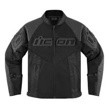 Chamarra Icon Moto Mesh Af Cuero Negro