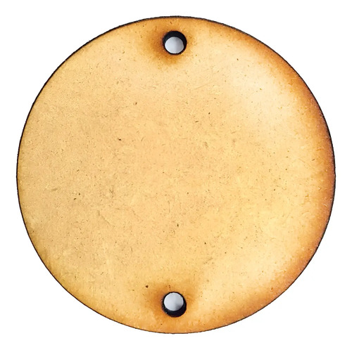 Medalla Para Armar En Mdf Con Dos Agujeros Circulo 5cm X100 Marrón Claro