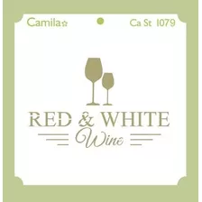 Plantilla Stencil Cast1079 Red And White Wine 20x20 Camila