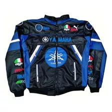 Chamarra Vinipiel Escuderia Impermeable Biker Yama-ha Unit