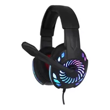 Audifonos Diadema Gamer Luz Led Rgb Ps4 Ps5 Xbox One Pc Lap Color Negro