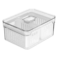 Organizador De Geladeira C/ Cesto Duplo 2,2l Clear Fresh Ou 