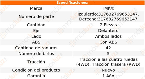 2- Mazas Delanteras Con Abs Ford Ranger V6 3.0l 99/05 Tmk Foto 2