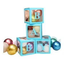 Set 4 Cubos Cajas Para Baby Shower Decoración
