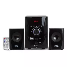 Minicomponente Fol P209 Bluetooth Sistema Audio Estéreo Modular Color Negro