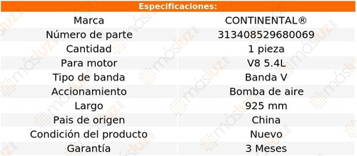 Banda 925 Mm Acc 928 V8 5.4l 93/95 Continental Bomba De Aire Foto 4