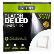 Plafon Painel Led Embutir Quadrado 36w 3000k(branco Quente) Cor Branco 110v/220v