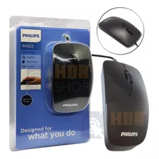 Mouse Com Fio Philips Óptico Ergonômico Com 3 Botões 1000dpi