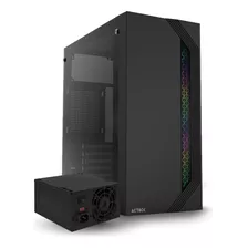 Gabinete Acteck Viken Gm434 Atx Fuente 500w Rgb Negro